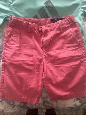 Vineyard Vines Coral-Pink Cotton Chino Shorts